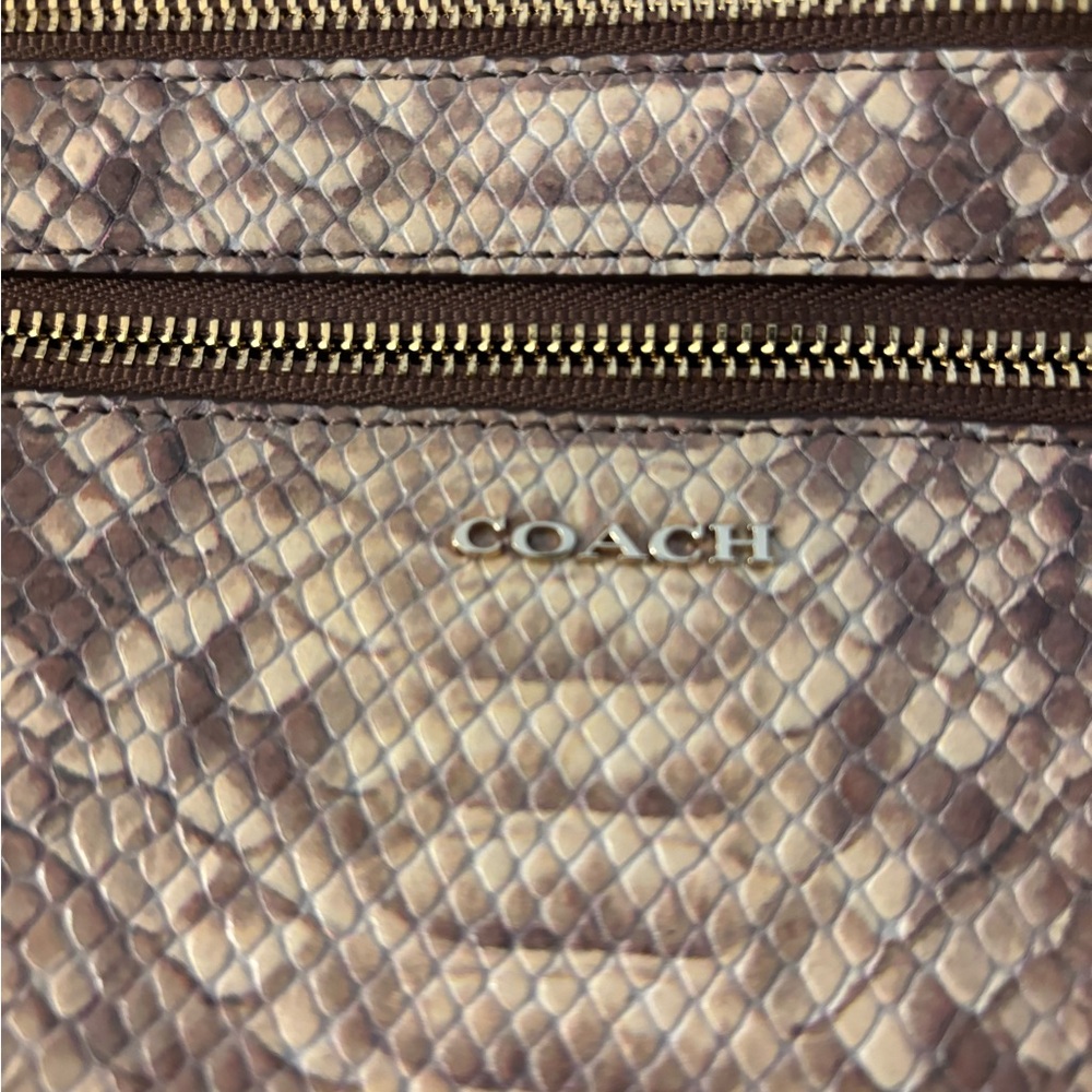 Coach Snake Print Clutch with Zipper Accents - Picture 2 of 16